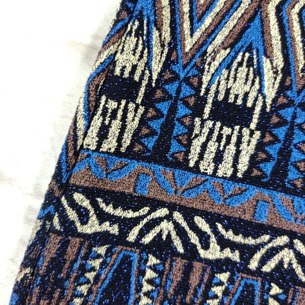 Millibon womens v neck bodycon mini cocktail dress sparkle y2k tribal blue sz M - Picture 4 of 6